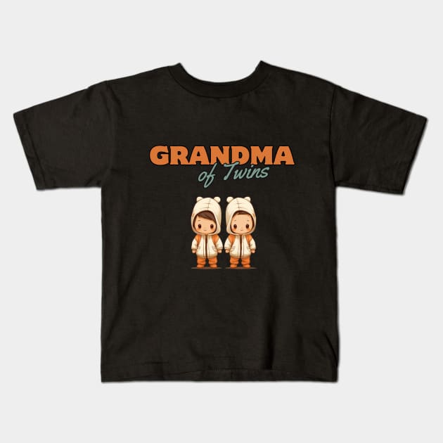 Grandma Of Twins, grandmother's day Kids T-Shirt by Pattyld